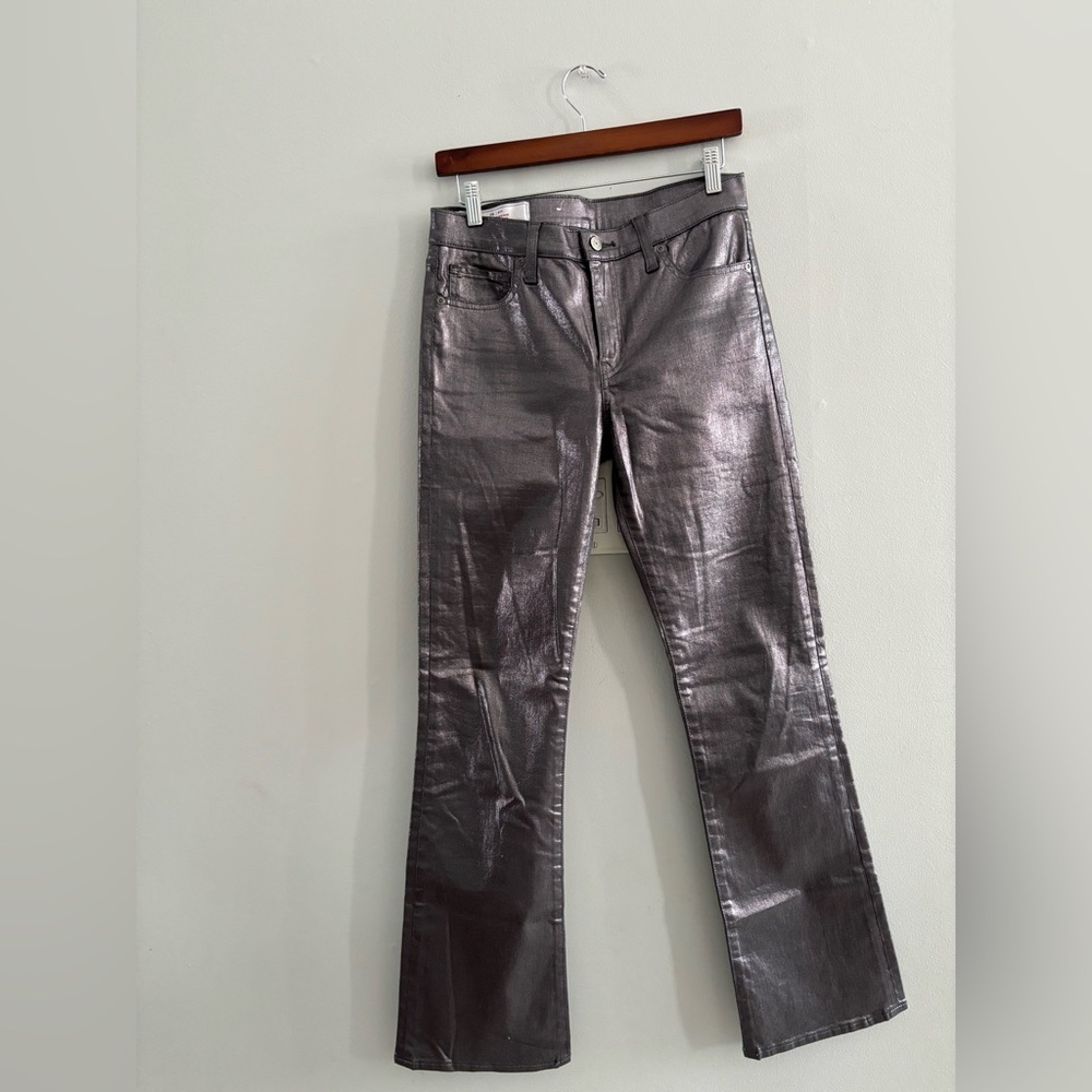 Gap Metallic Silver Women's Jeans Baby Boot Denim Sz 6R Rockstar Concert Trendy